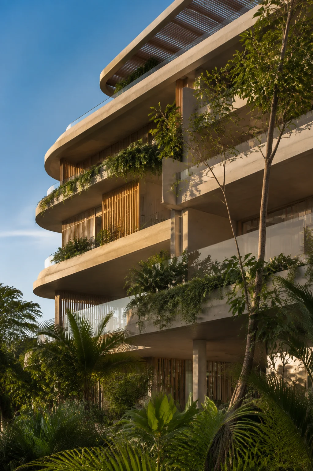 Arquitetura brasileira contemporânea, com varandas e jardins tropicais